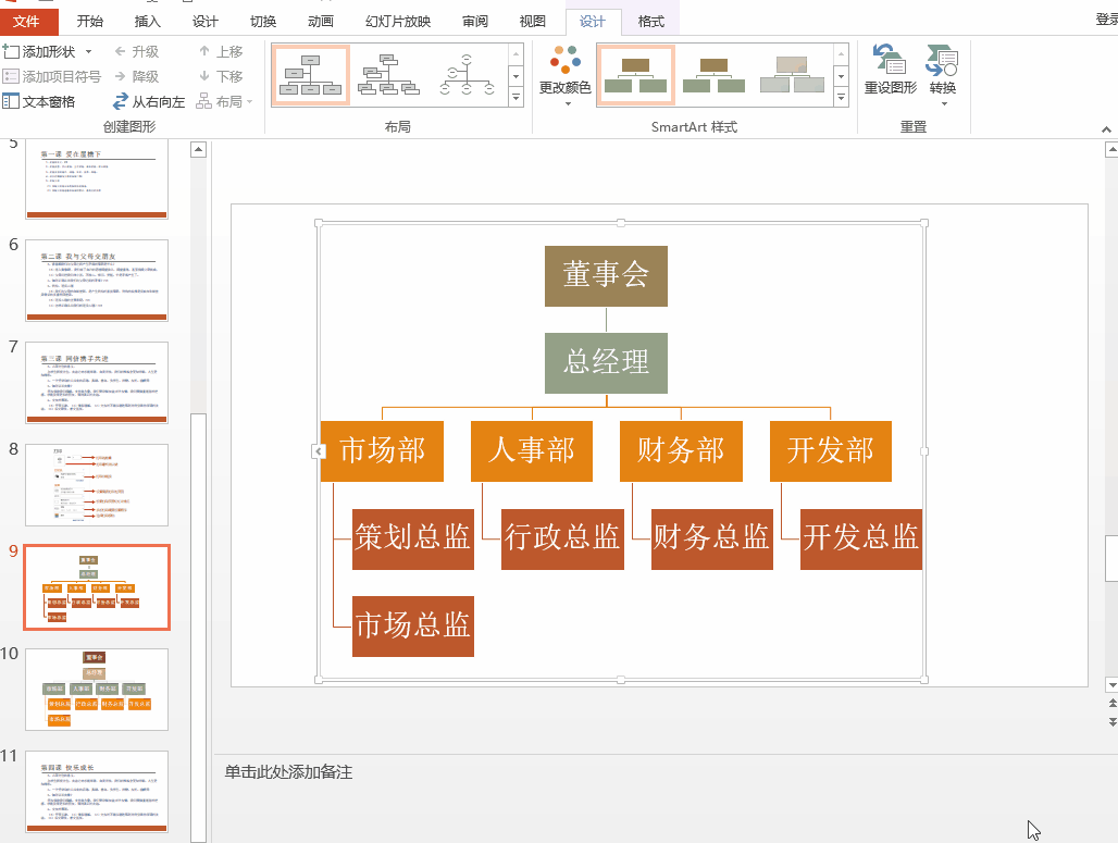 在 PPT 中绘制组织结构图,一步一步来。